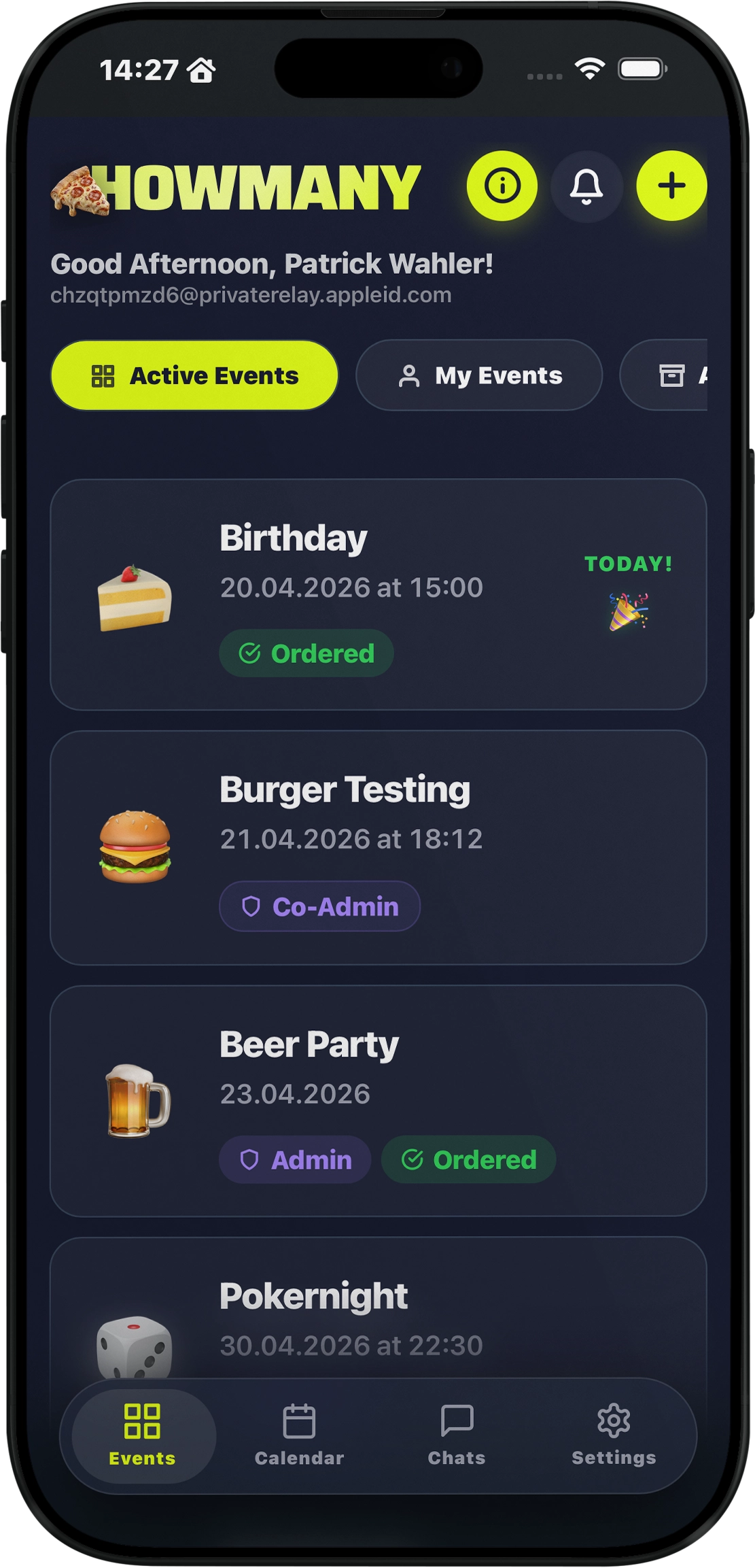 HowMany iPhone app screenshot