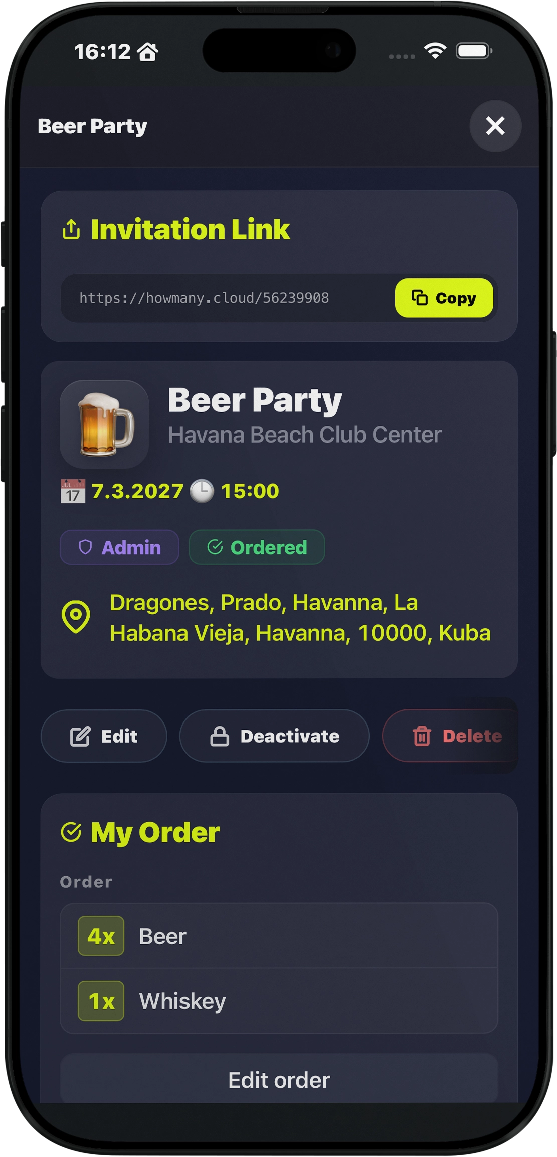 HowMany iPhone app screenshot